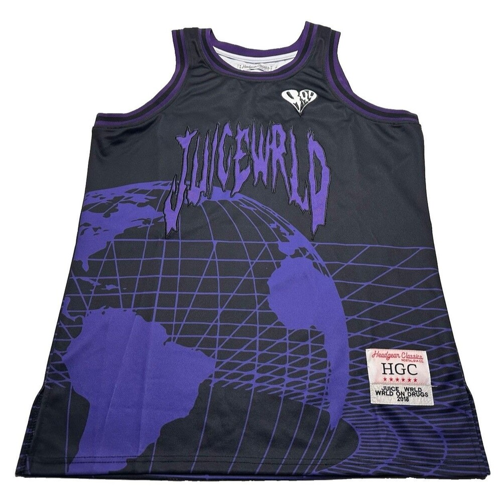 Headgear Classics Juice WRLD Wrld On Drugs 2018 Basketball Jersey #999 Medium